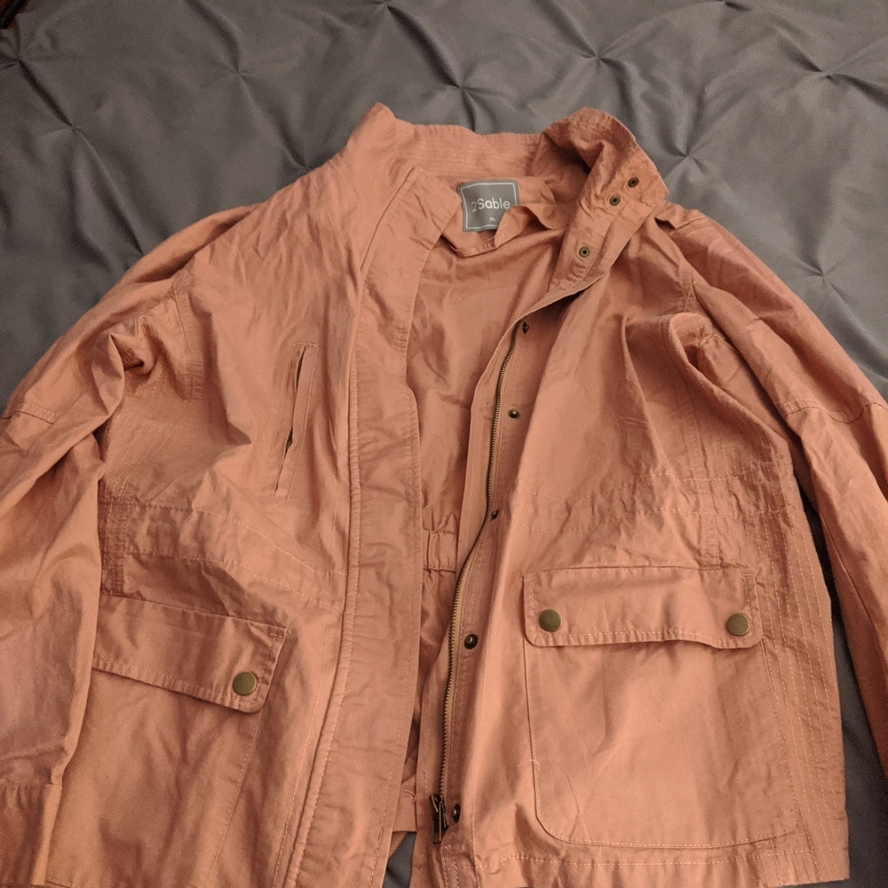 Rose colored lightweight jacket